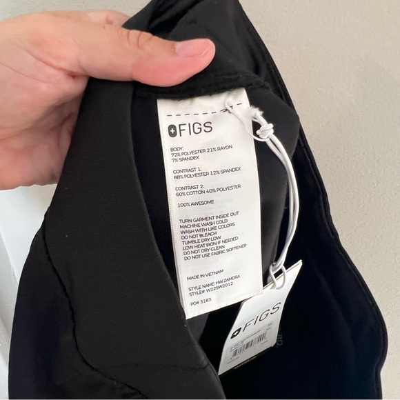 NWT FIGS- High Waisted Zamora Jogger Scrub Pants Black Medical Doctor Nurse - Picture 6 of 8